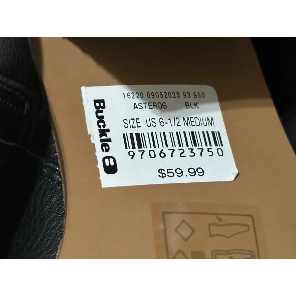 Beast Fashion NWT Aster Ankle Boot Size 6.5M Black Western Block Heel Bootie